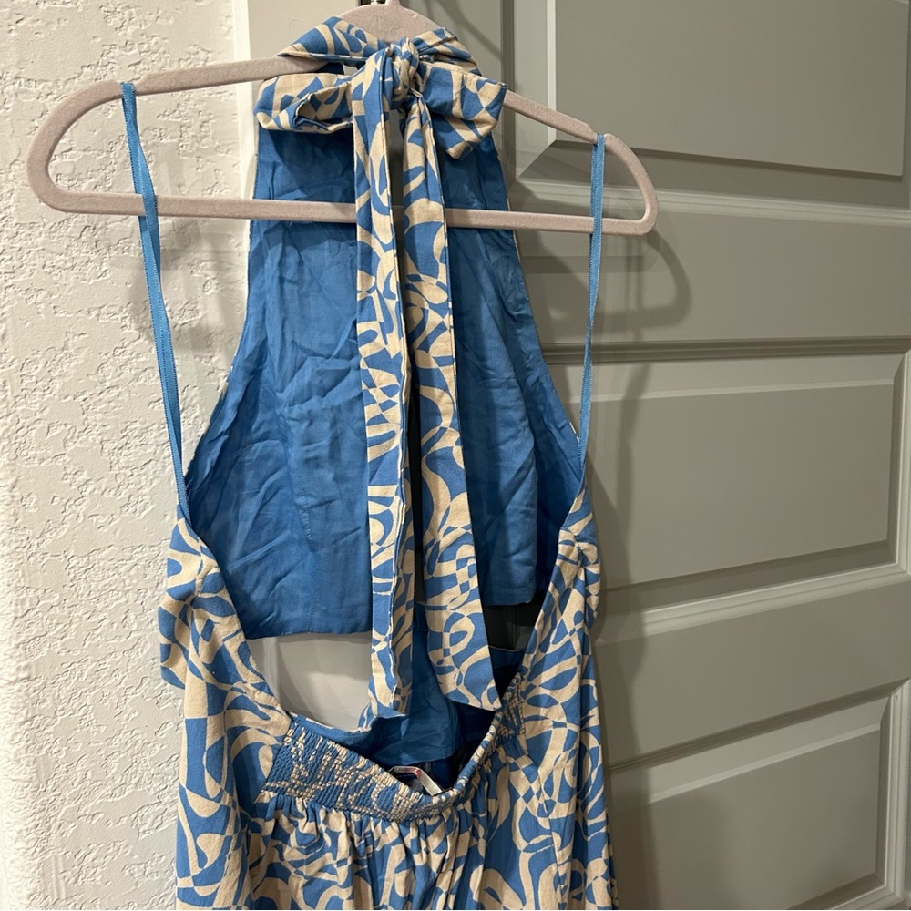 New Free People Kira Boho Printed Halter Jumpsuit - Picture 5 of 7
